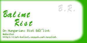 balint rist business card